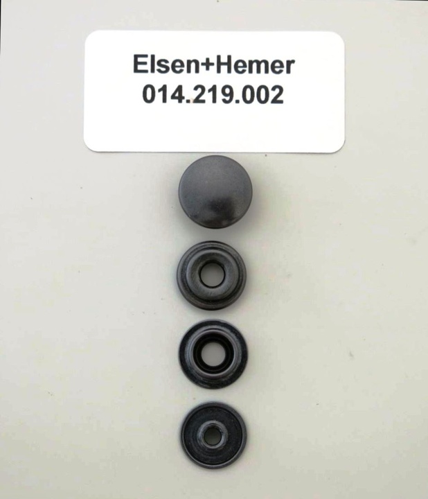 Druckknopf, 15mm vormontierbar